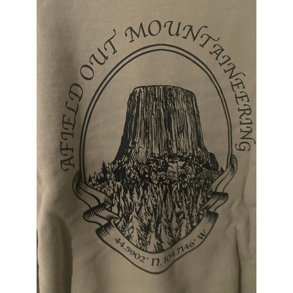 Afield Out Hoodie Men's Medium Tan Devils Tower Mountaineering Sweatshirt NWT - Picture 5 of 7